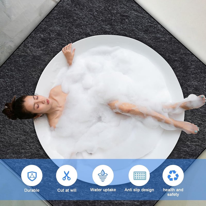 Aoebwpwi 90 * 90 Inch Hot Tub Mat Pad, Extra Large Inflatable Hot Tub Pad Outdoor Indoor, Waterproof Slip-Proof Backing, Absorbent Spa Pool Ground Base Flooring Protector Mat - Image 5